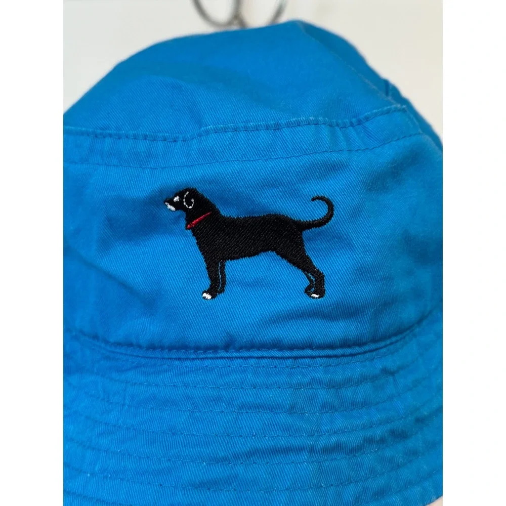 The Black Dog Kids Blue Cotton Embroidered Logo Bucket Hat Size L/XL